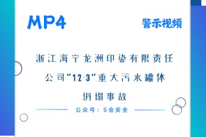 浙江海宁龙洲印染有限责任公司“12·3”重大污水罐体坍塌事故
