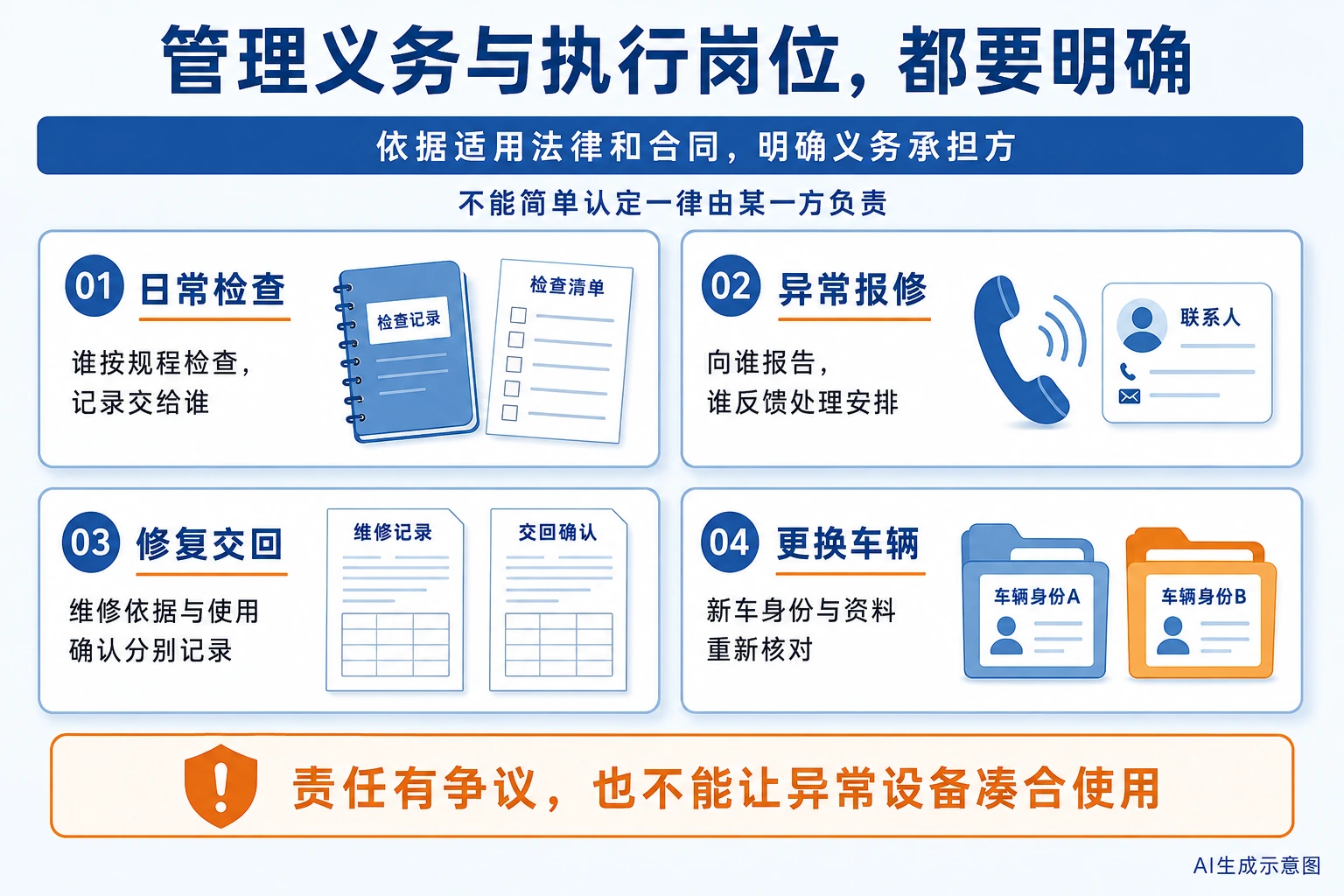 租赁叉车检查、报修和修复交回接口的AI示意图
