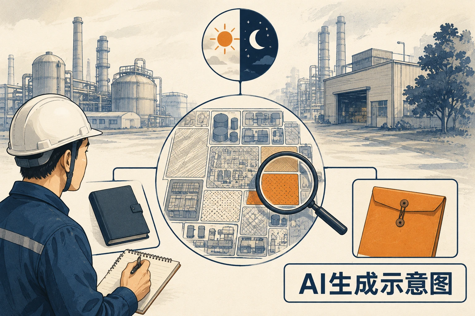 统计结果需要联系区域、班次与任务的观察范围,AI生成示意图
