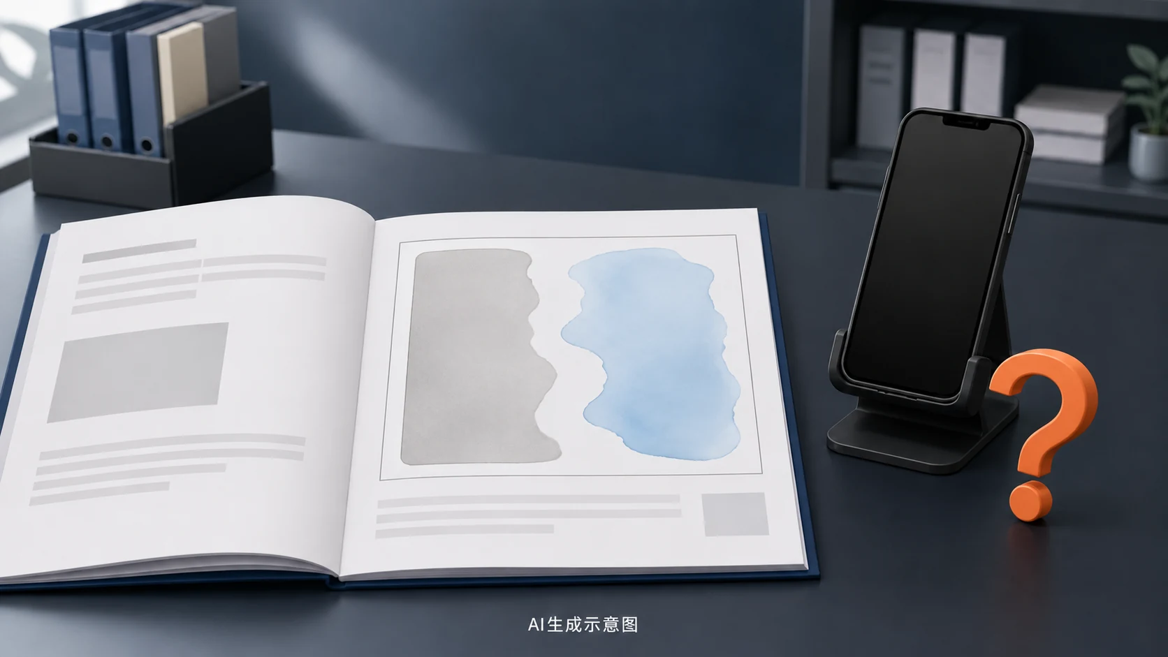 办公桌上的环境变化示意资料与待确认标记,AI生成示意图。