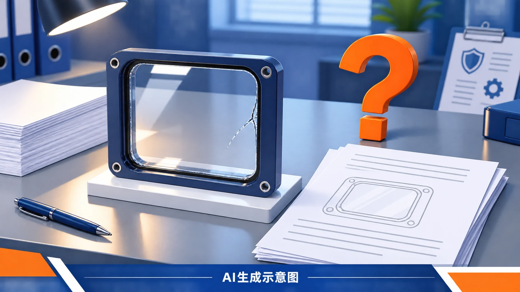 防护观察窗异常与替换依据的资料核查示意,AI生成示意图。