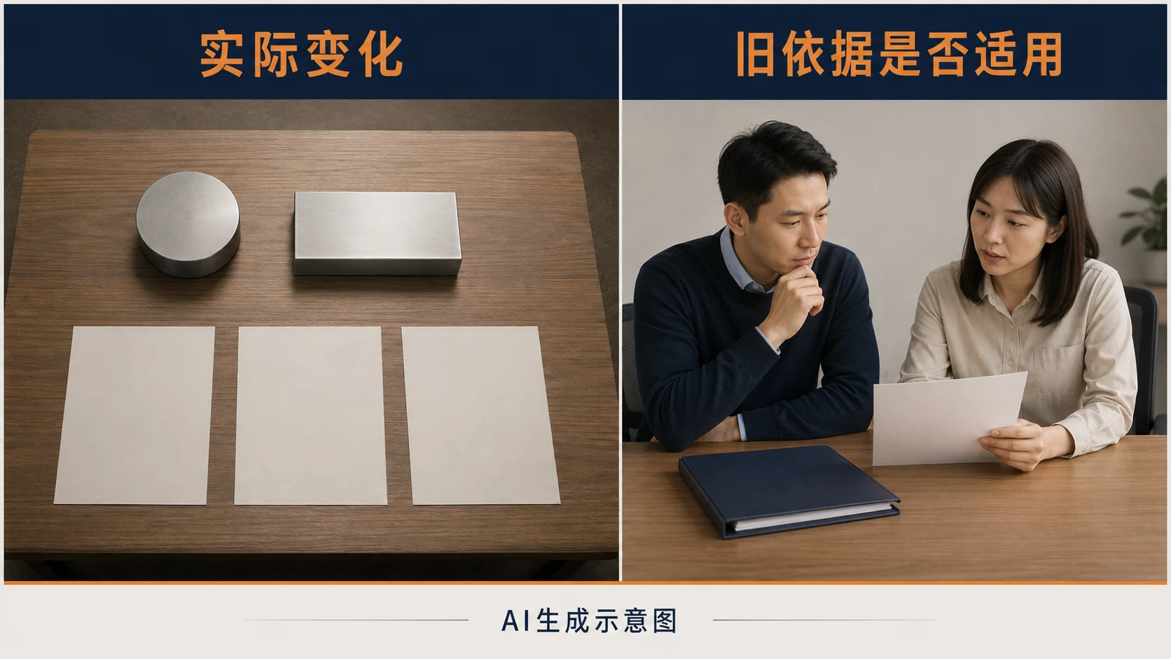 AI生成示意图:将实际变化与旧依据的适用范围进行对照