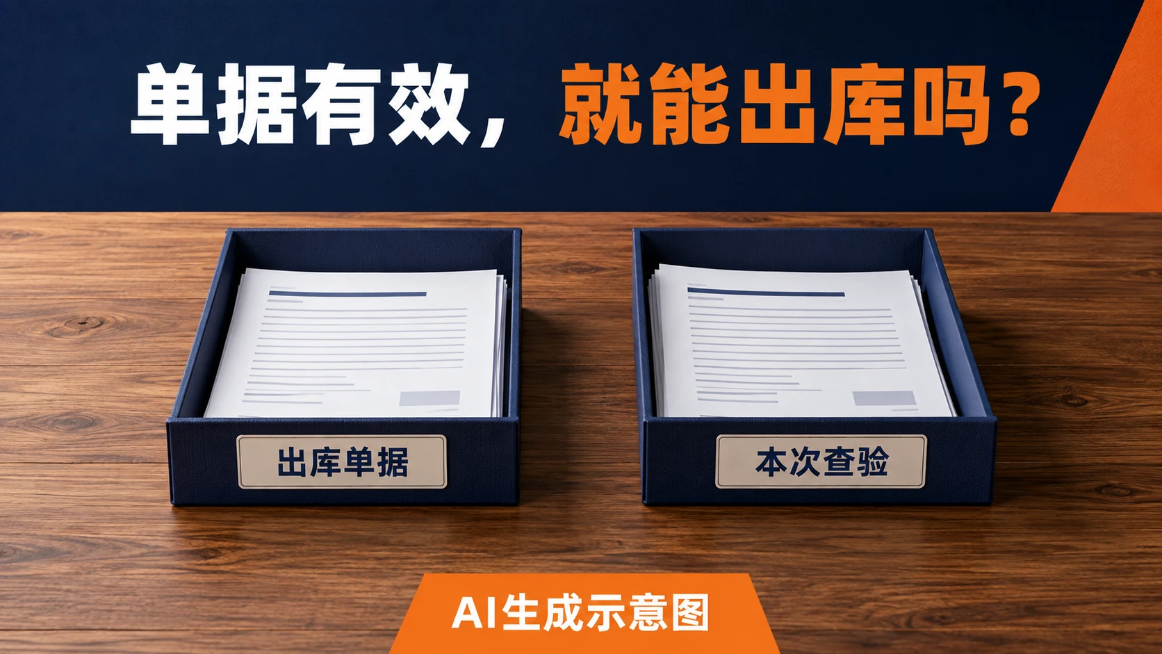 出库单据与本次提货查验资料分别呈现的管理示意,AI生成示意图
