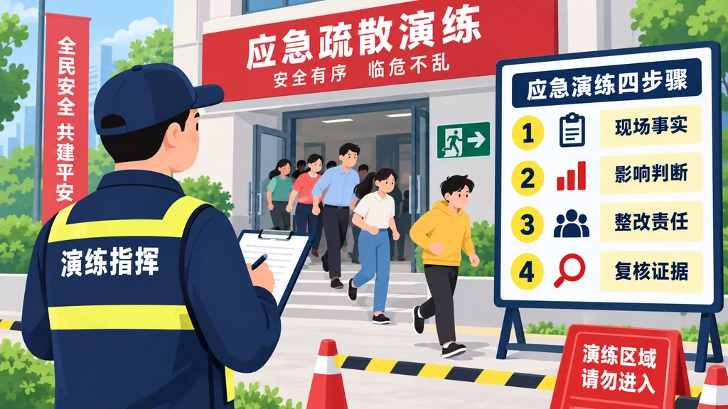 AI生成示意图：现场安全检查复核示意。