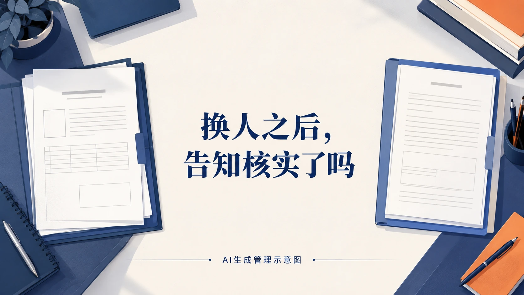 人员任免文件与告知资料分开核对,AI生成管理示意图