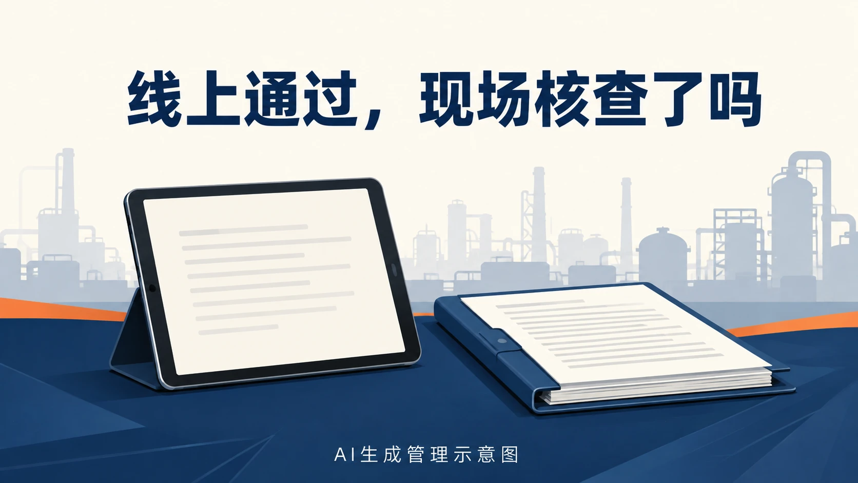 电子作业票与现场核查资料分别呈现,AI生成管理示意图