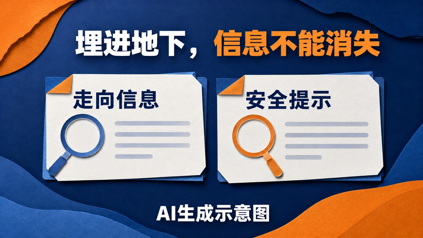 埋地临时电缆走向信息与安全提示分别核对的资料示意,AI生成示意图