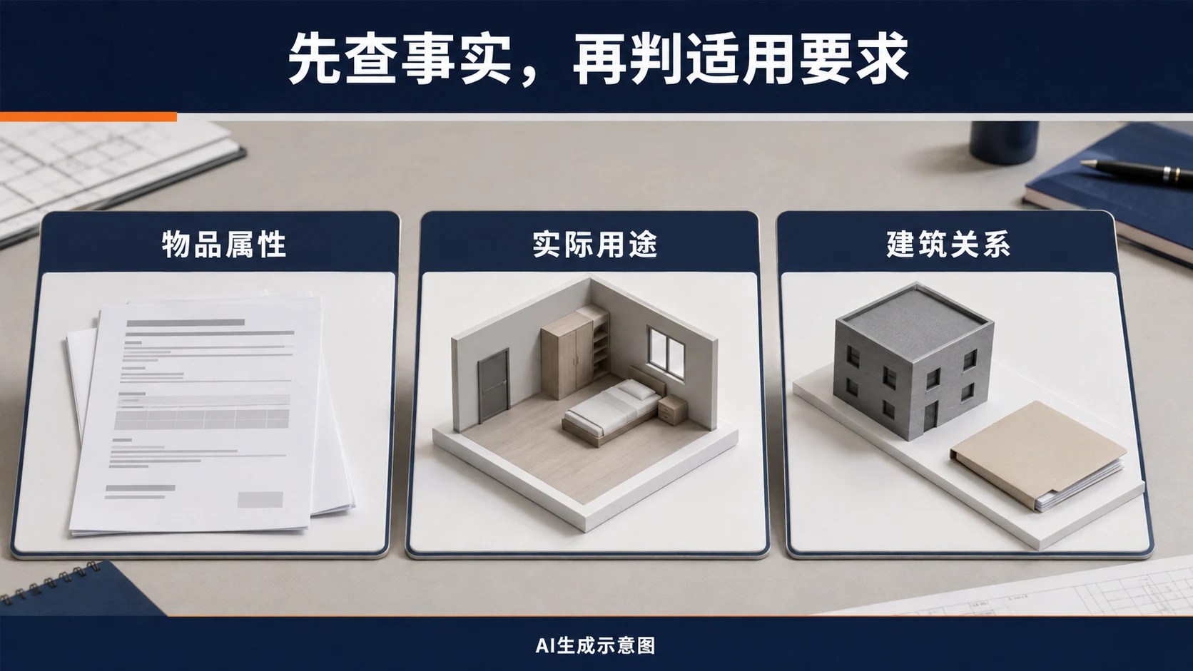 AI生成示意图:物品属性、实际用途和建筑关系分别核对,不把讨论记录当成合格结论