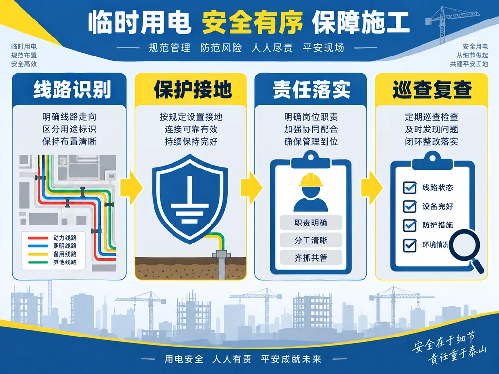 临时用电线路识别保护接地责任落实巡查复查四个管理缺口