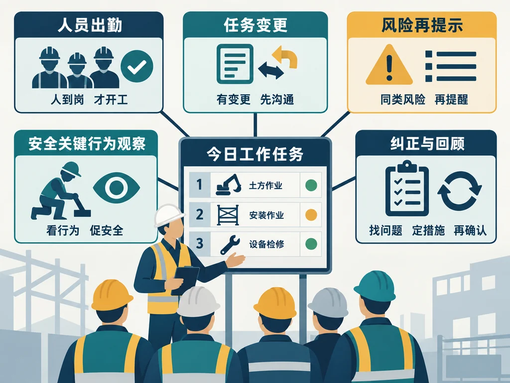 运行状态异常风险未完作业应急信息四项交接核查示意图