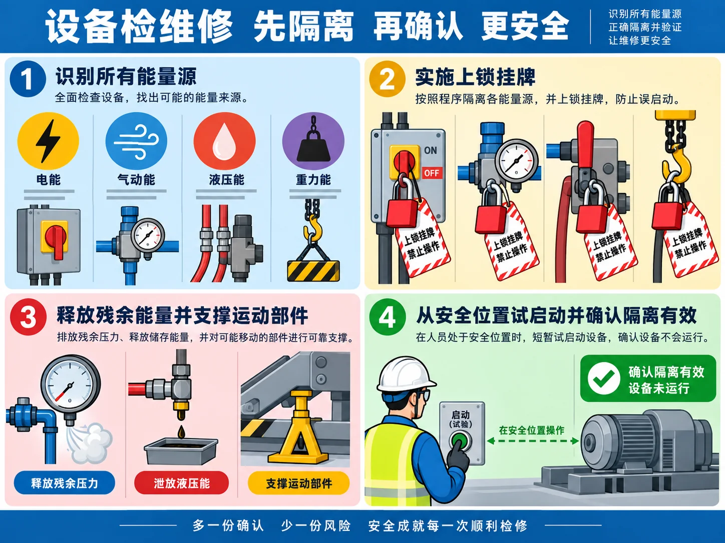 检维修能量隔离四步复查记录示意图
