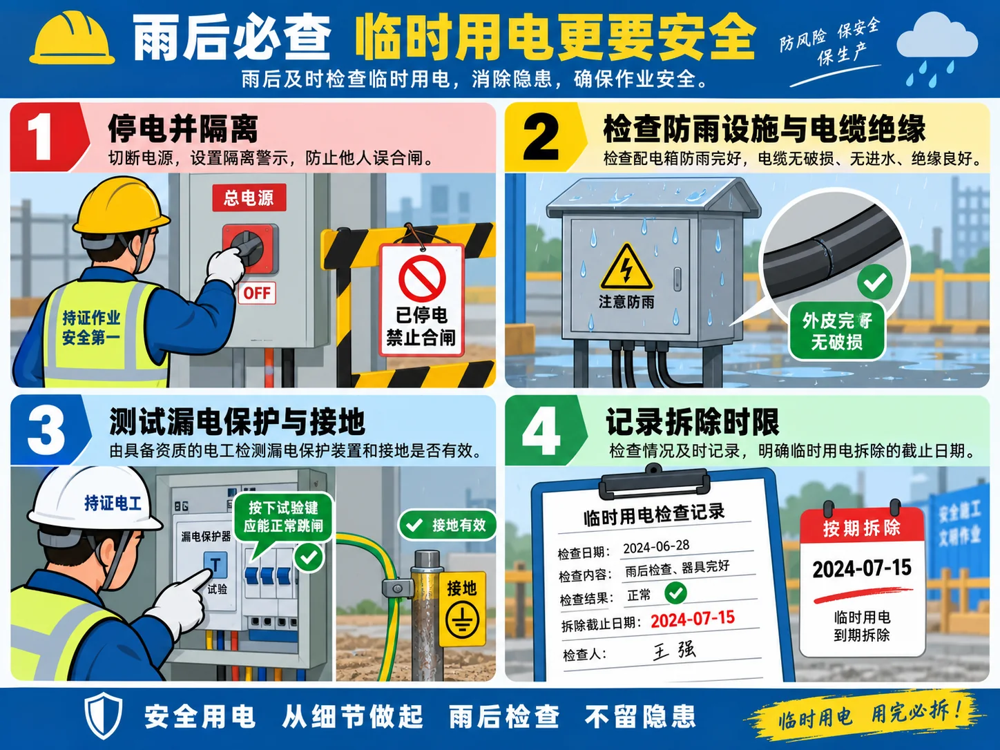 临时用电受潮整改五项复查示意图