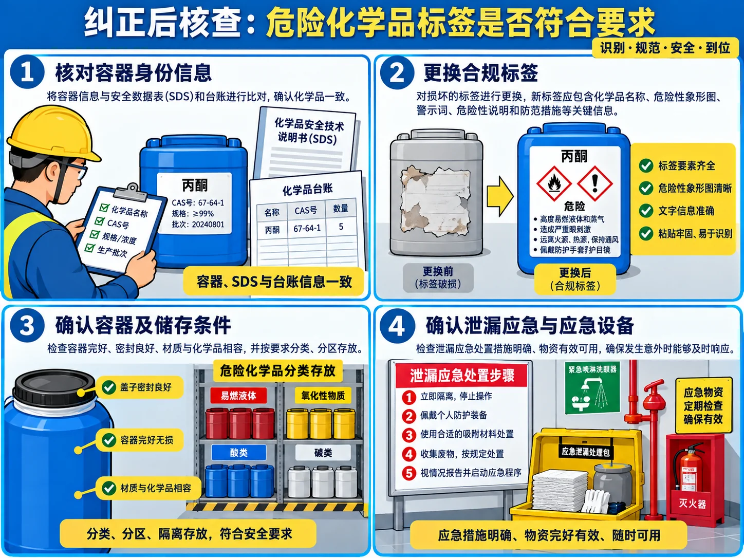 危险化学品标签与储存四项复查示意图