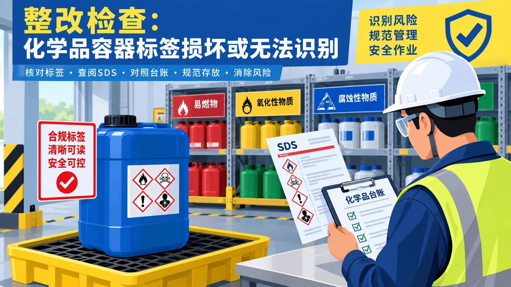 危险化学品容器标签复查示意图