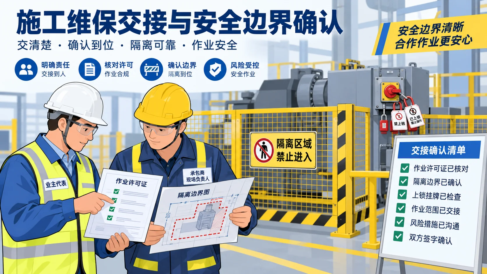 承包商检维修安全边界交接示意图