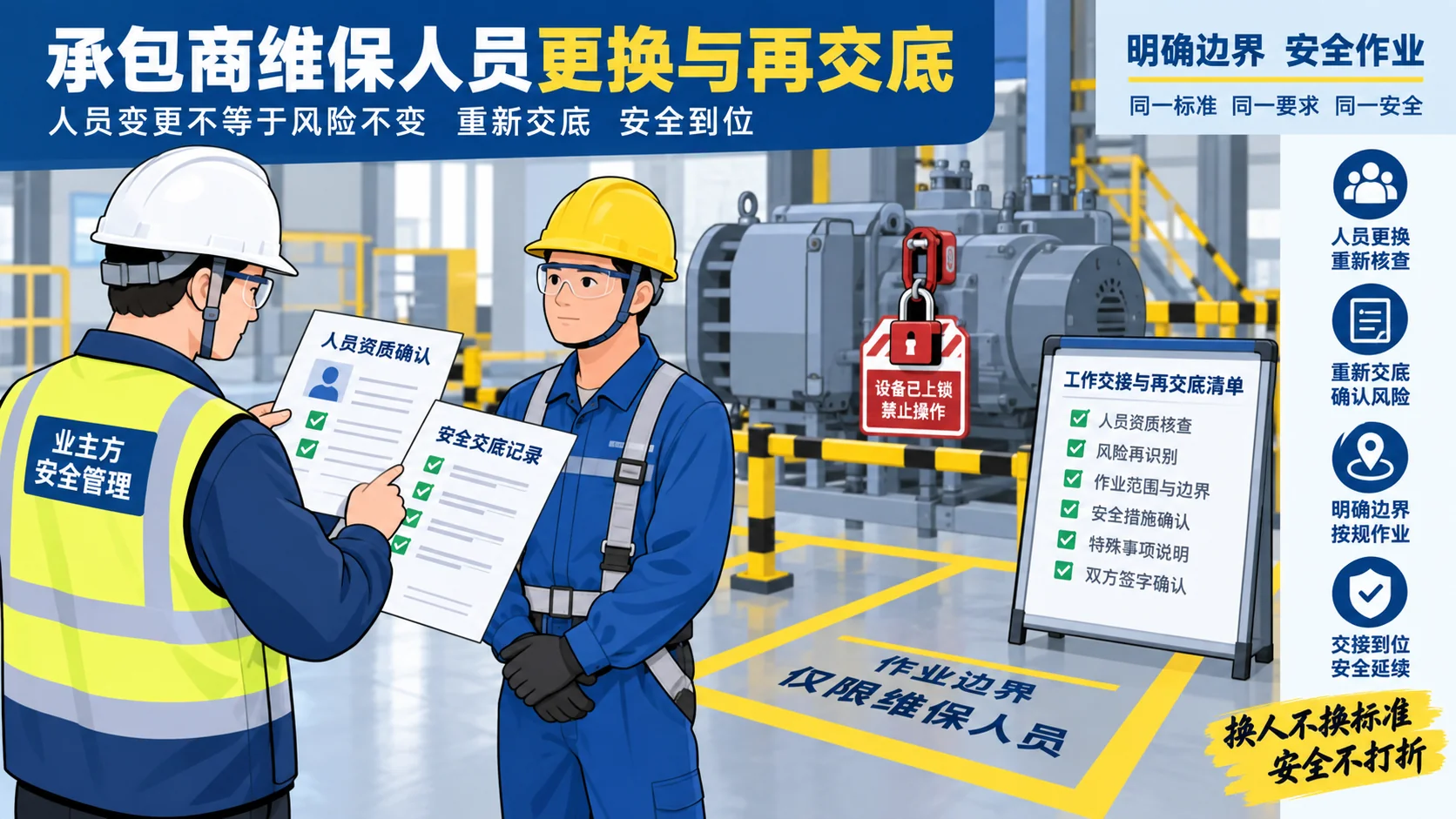 承包商检维修人员变更复查示意图
