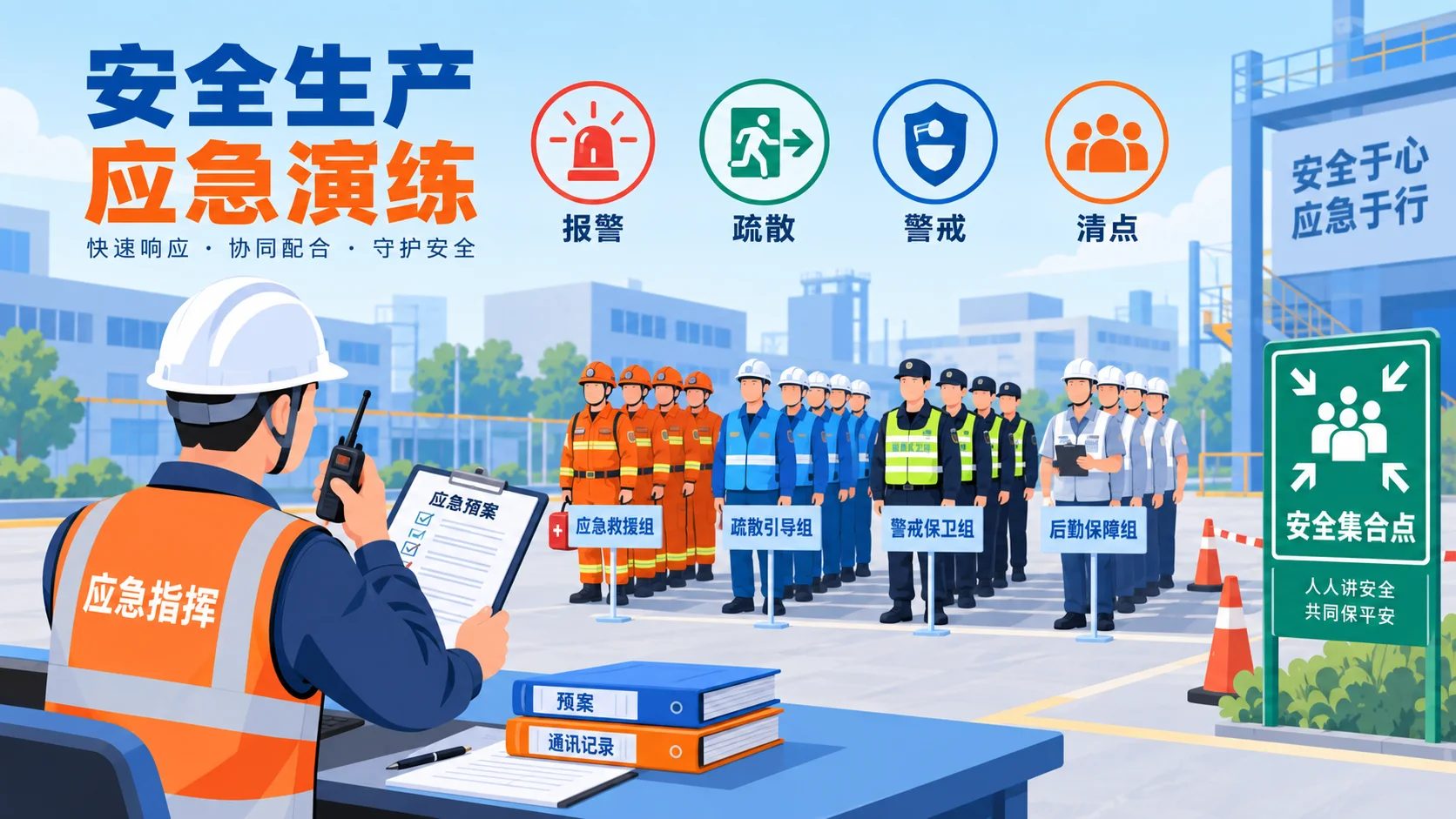 安全生产应急演练现场指挥示意图