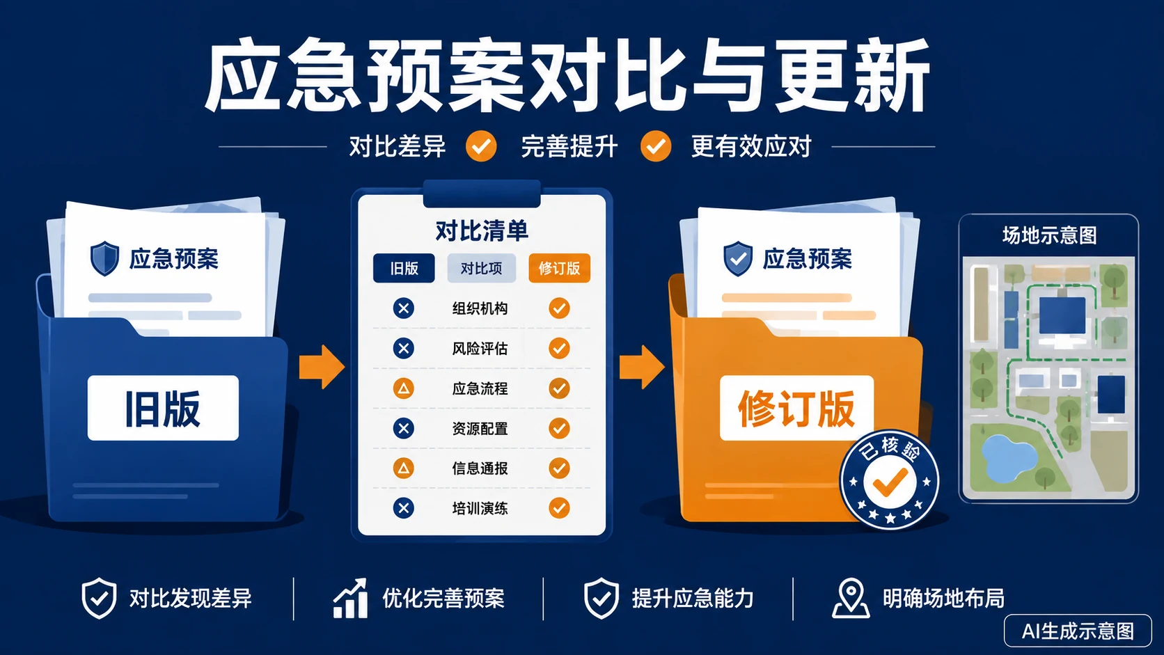 AI生成示意图：现场安全检查复核示意。