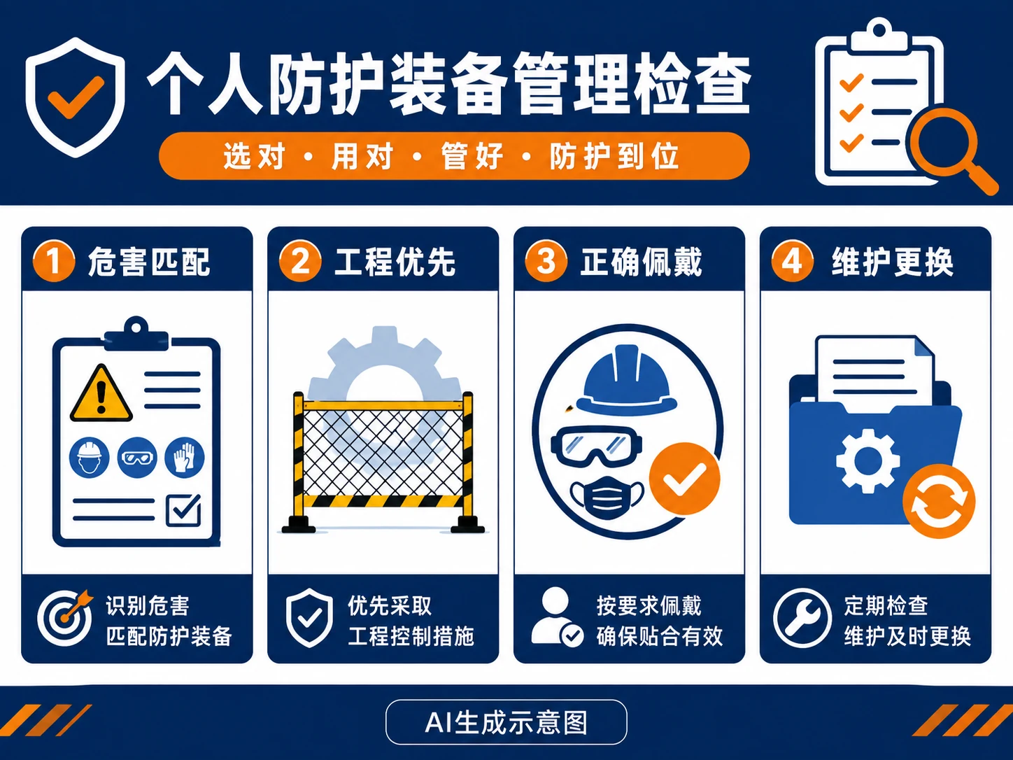 AI生成示意图:检查要点和整改闭环示意。