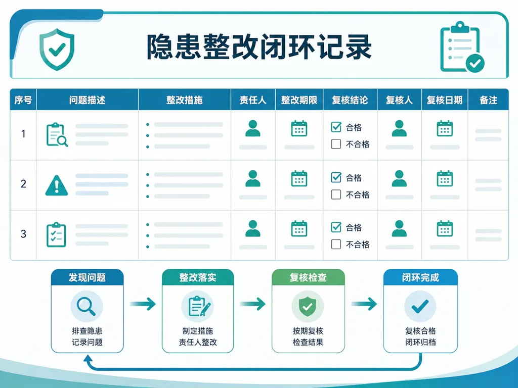检查记录与复核证据示意图