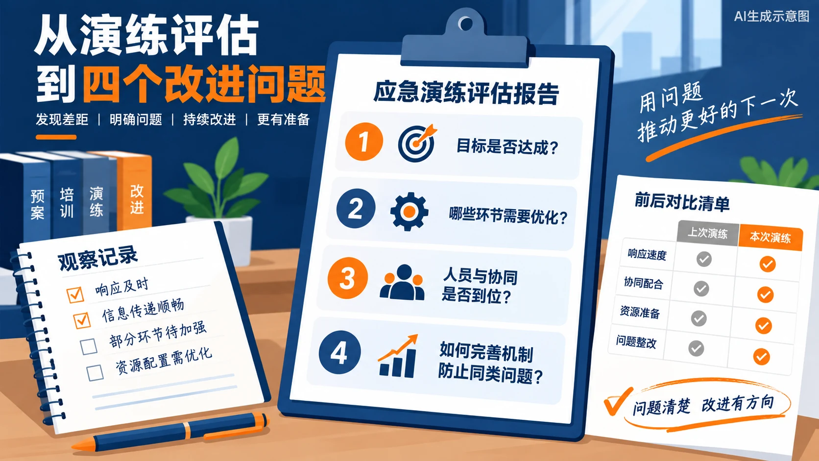 AI生成示意图：现场安全检查复核示意。