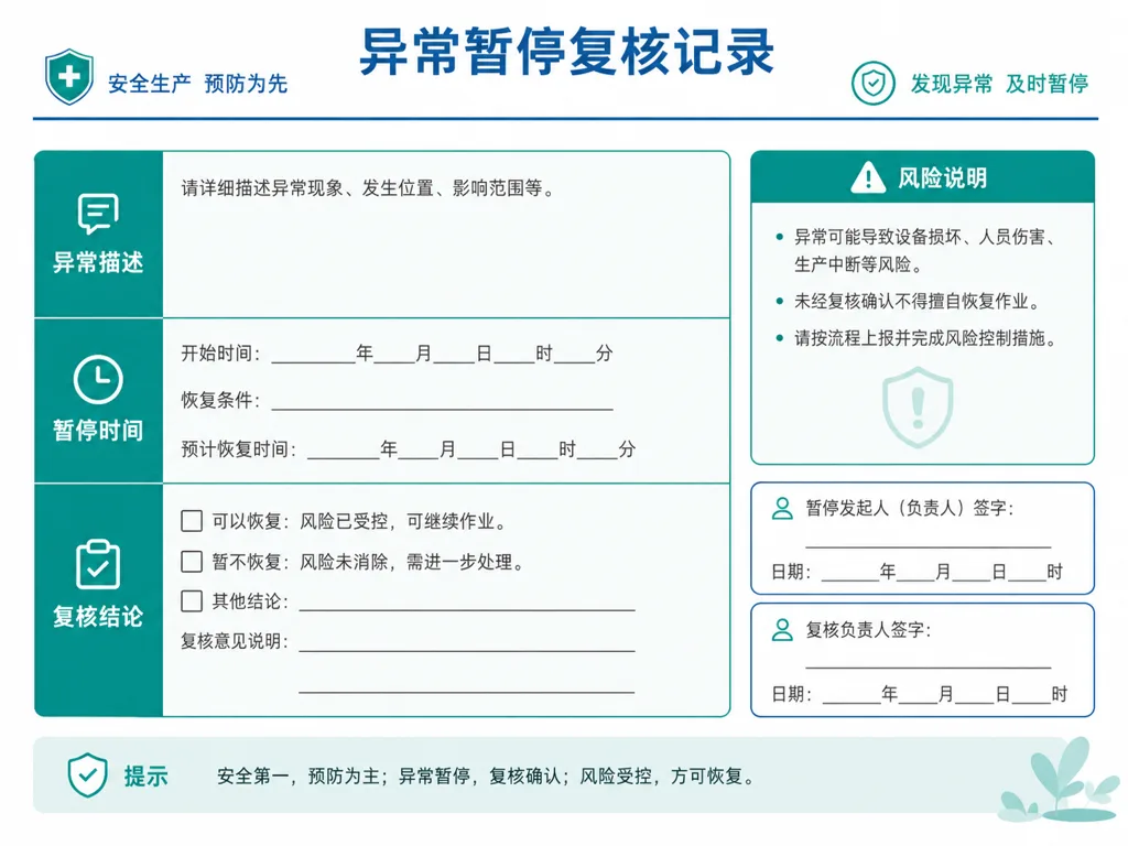 检查记录与复核证据示意图
