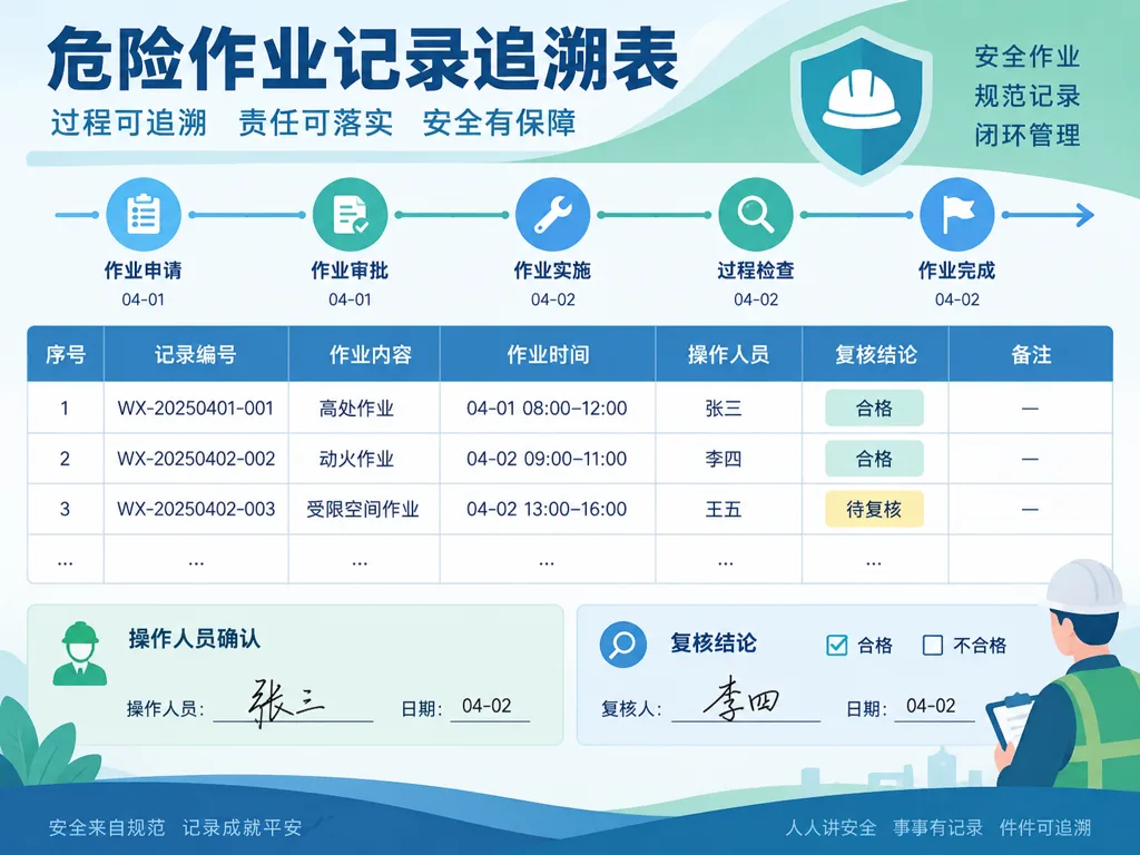 检查记录与复核证据示意图