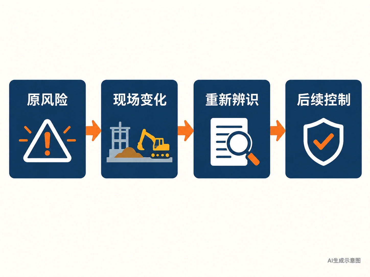 现场复查、条件变化与重新辨识的AI生成示意图