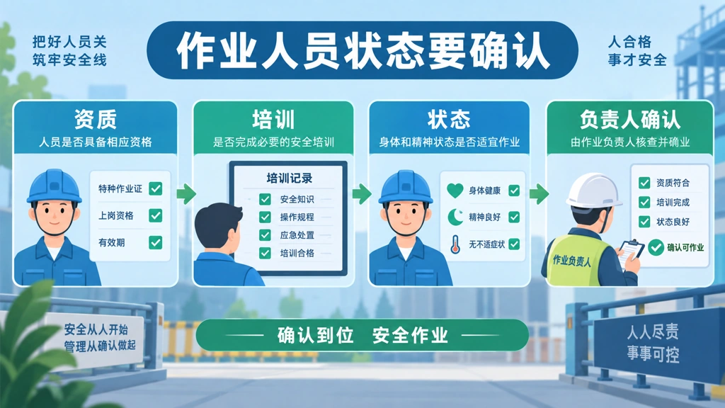 作业人员资质、培训和当日状态确认示意图