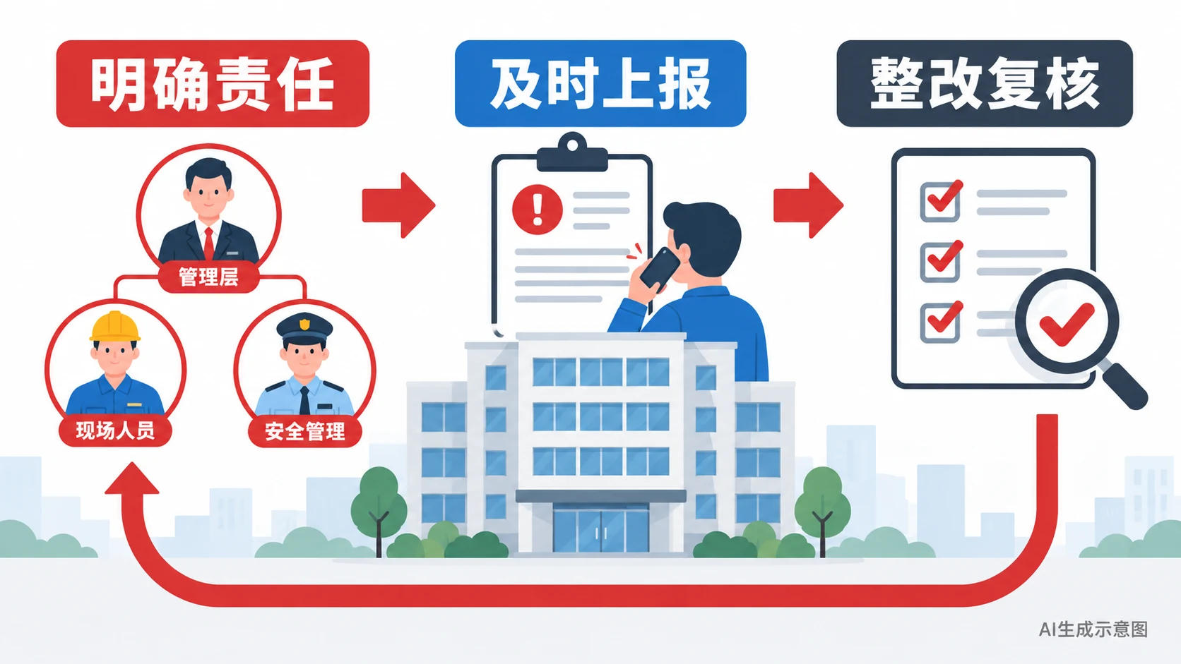 AI生成示意图:消防安全责任链与隐患治理