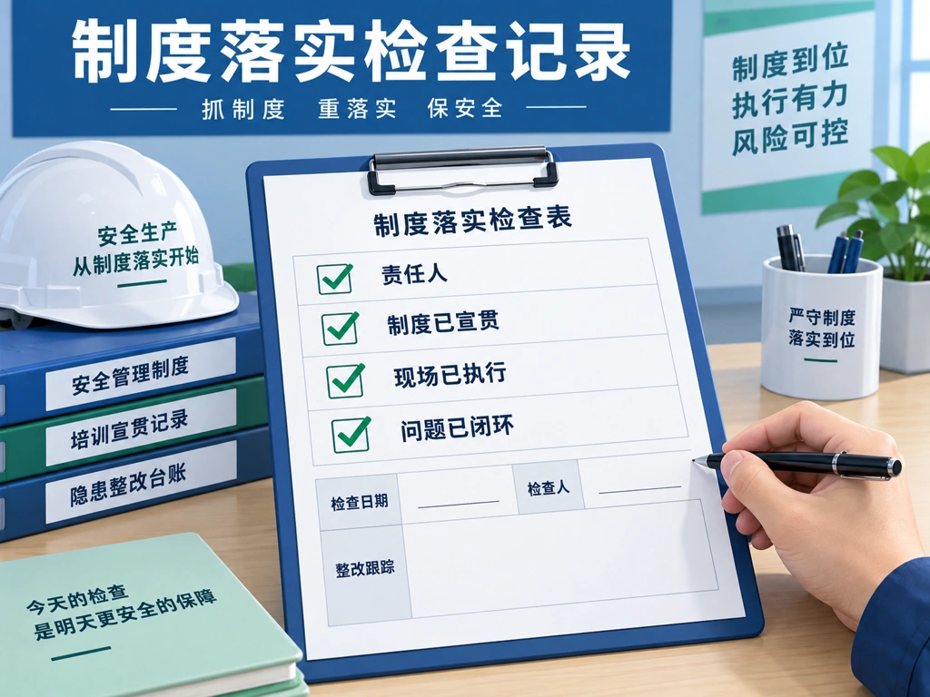制度落实检查记录表填写示意图