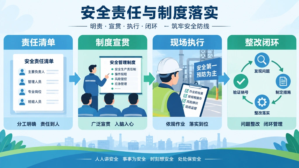 安全责任与制度落实四步闭环示意图