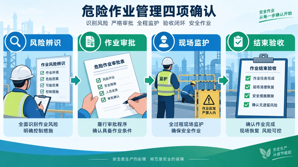 危险作业管理四项确认流程示意图