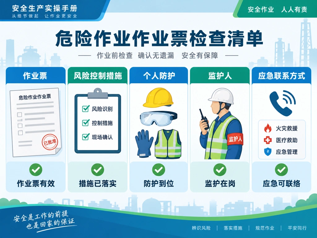 危险作业作业票检查清单示意图