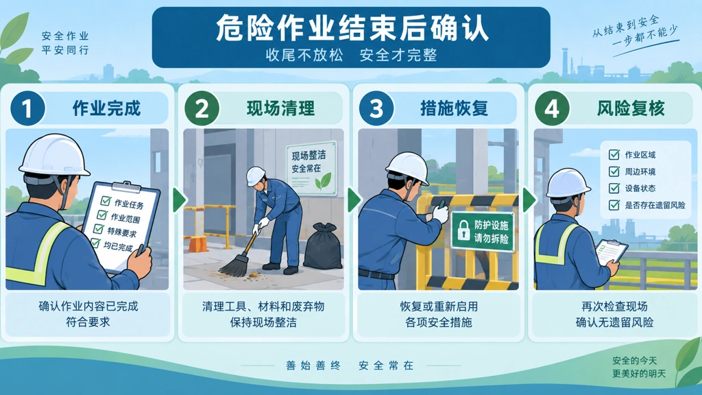 危险作业结束后四步确认示意图