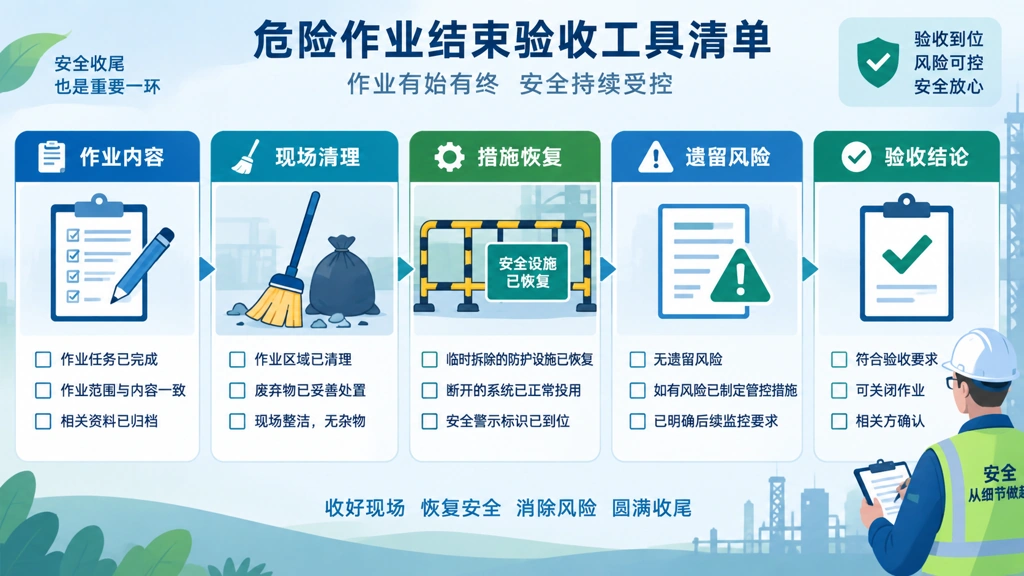 危险作业结束验收工具清单示意图
