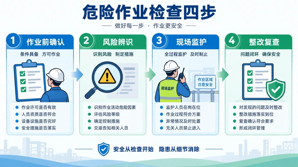 危险作业检查四步示意图