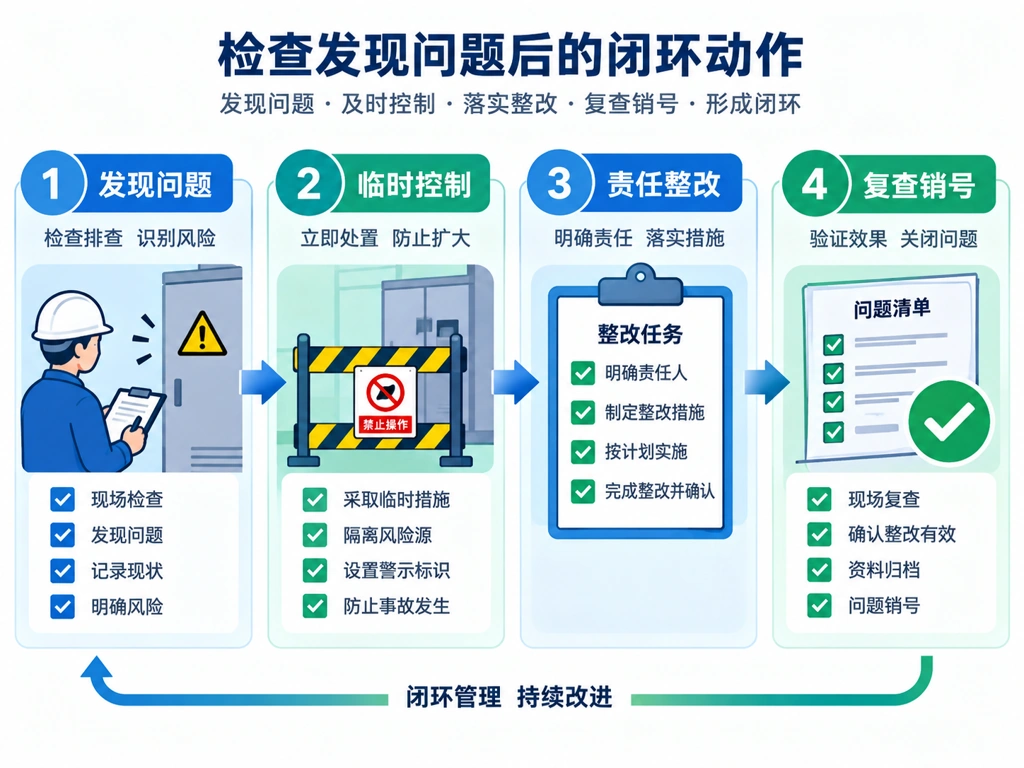 检查发现问题后的闭环动作
