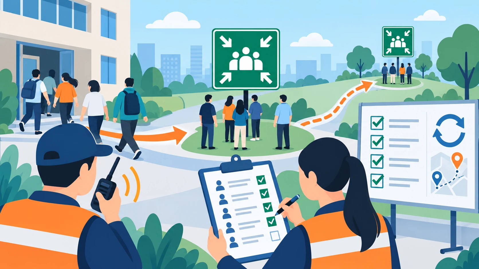 AI生成示意图：现场安全检查复核示意。